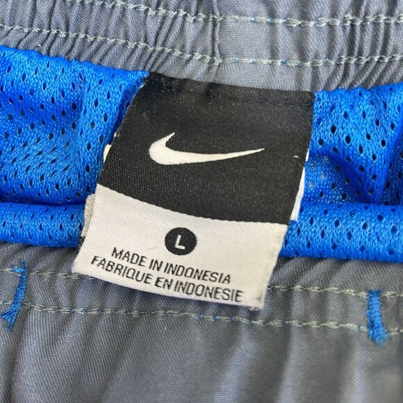 Nike Swim Shorts Adult Small Blue & Gray Drawstring Swimming 9in Inseam Men‎ - Picture 4 of 11